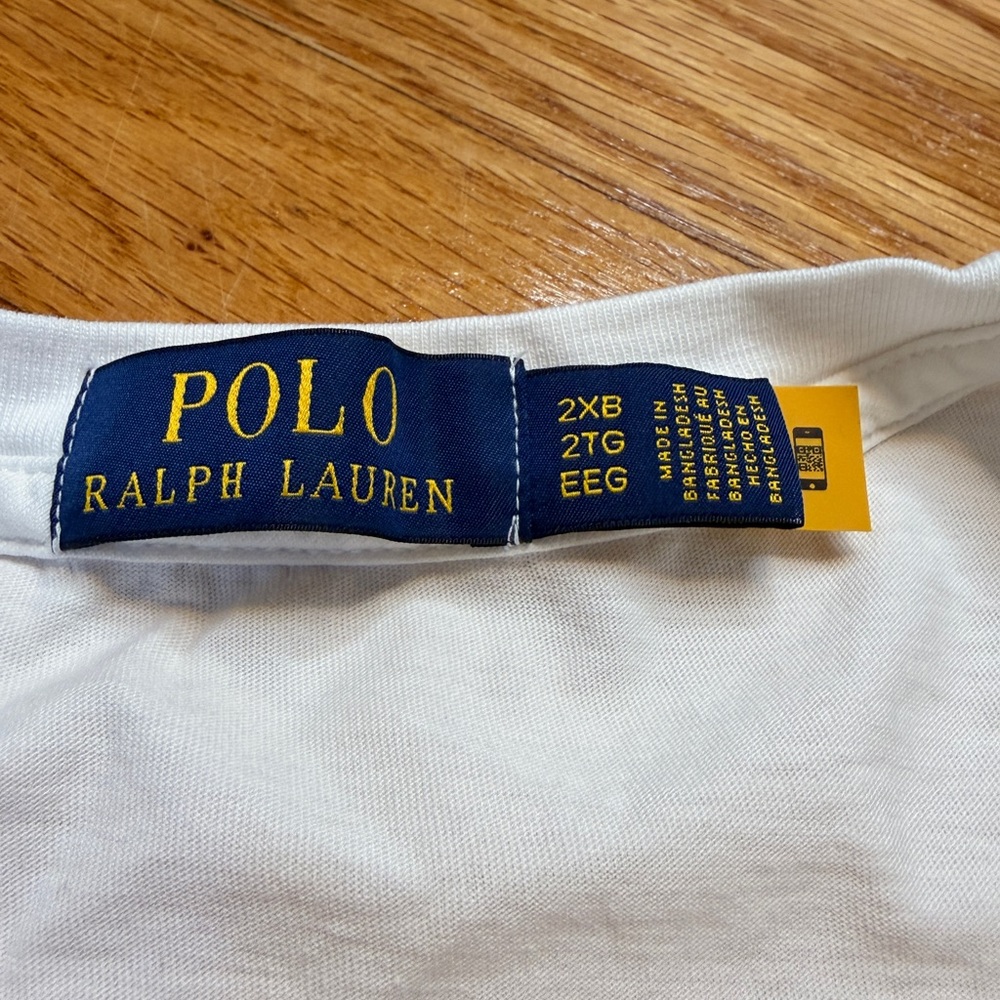 Polo Ralph Lauren Big & Tall White COLLEGE VARSITY BEAR Pocket T Shirt - Picture 6 of 11